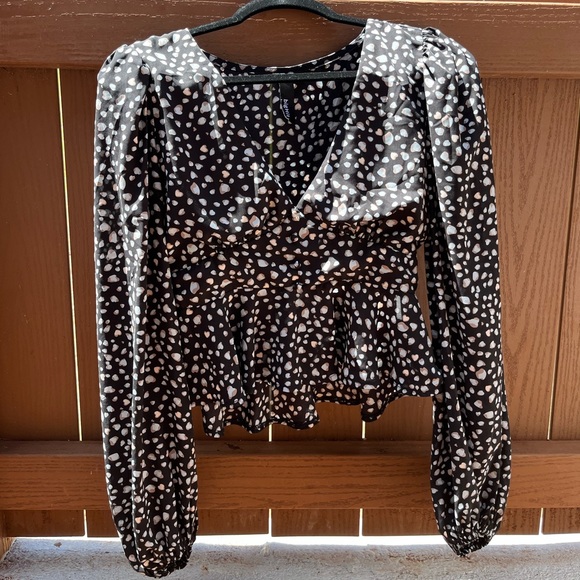 Long sleeve cropped blouse - Picture 1 of 4